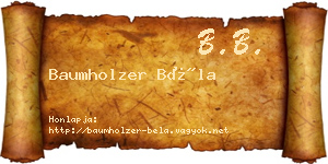 Baumholzer Béla névjegykártya