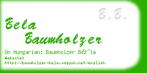 bela baumholzer business card